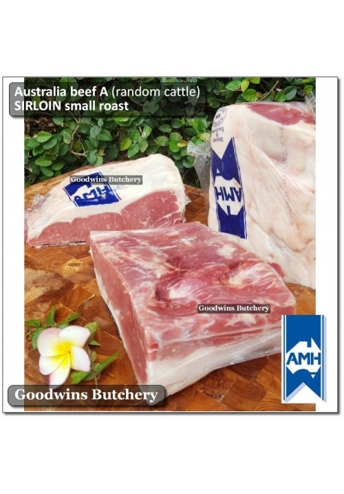 Beef Sirloin AUSTRALIA BUDGET (Striploin / New York Strip / Has Luar) frozen AMH SMALL ROAST +/- 1.2kg (price/kg)